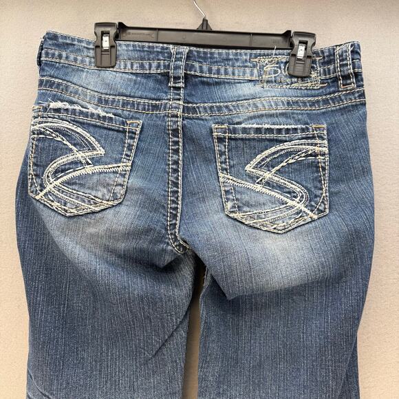 Silver Jeans Womens 29x31 (8) Blue Lola Flare Low Rise Boyfriend Y2K Jeans - Picture 3 of 16